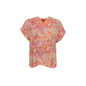BLACK COLOUR - BCLUNA Andrea s/s top - Pacifique Orange Mix