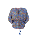 Black Colour - BCLUNA V-neck blouse- Violet Blue
