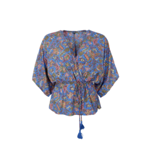 Black Colour - BCLUNA V-neck blouse- Violet Blue