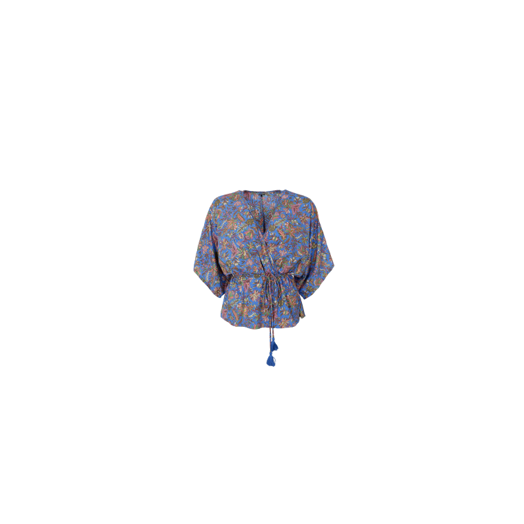 Black Colour - BCLUNA V-neck blouse- Violet Blue