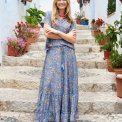 Black Colour - BCLUNA maxi frill skirt - Violet Blue