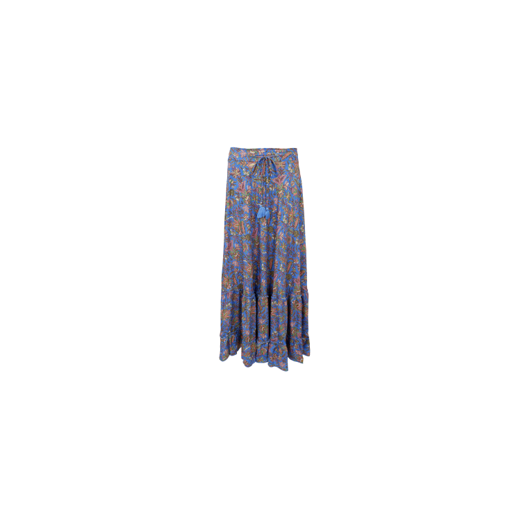 Black Colour - BCLUNA maxi frill skirt - Violet Blue