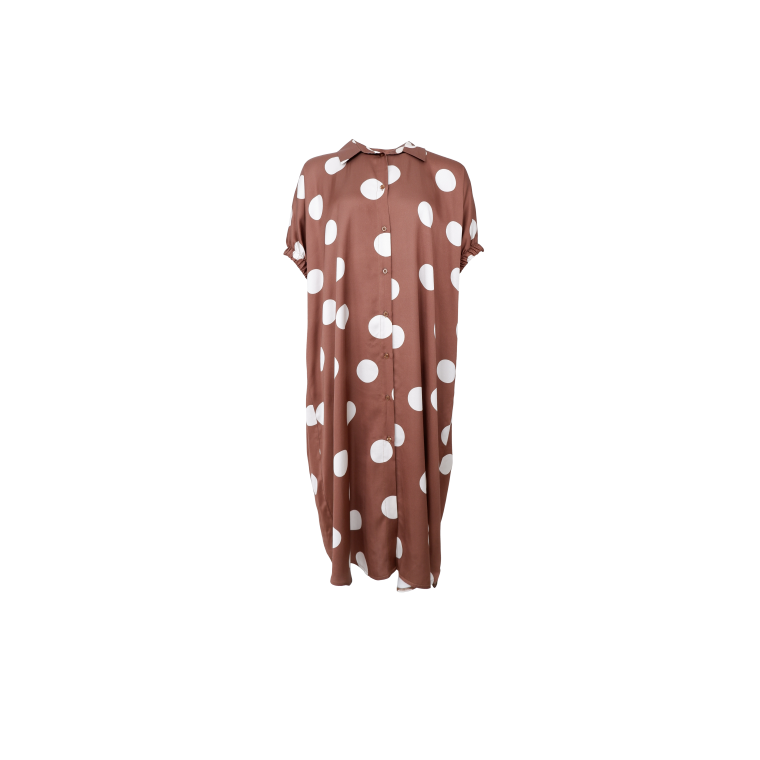 BLACK COLOUR - BCMABEL satin dress - Mocca Dot