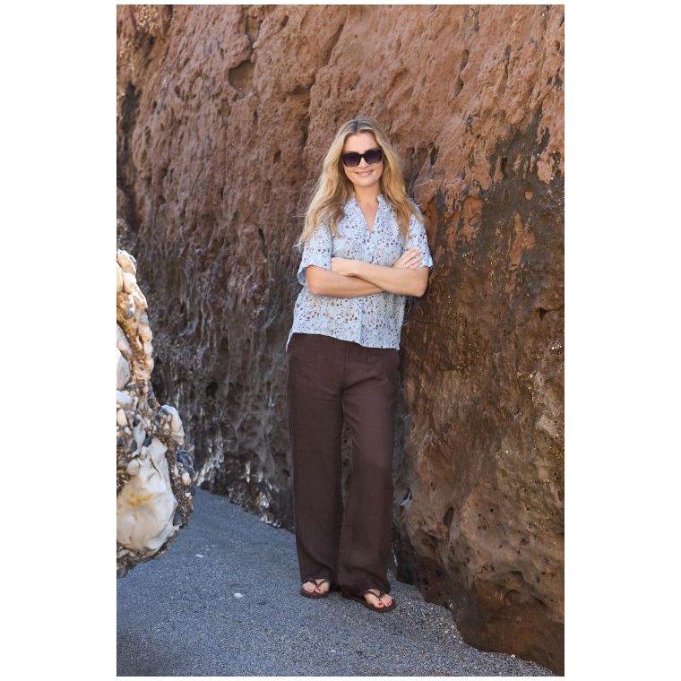 Black Colour - BCMELINA SS linen blouse - Floral