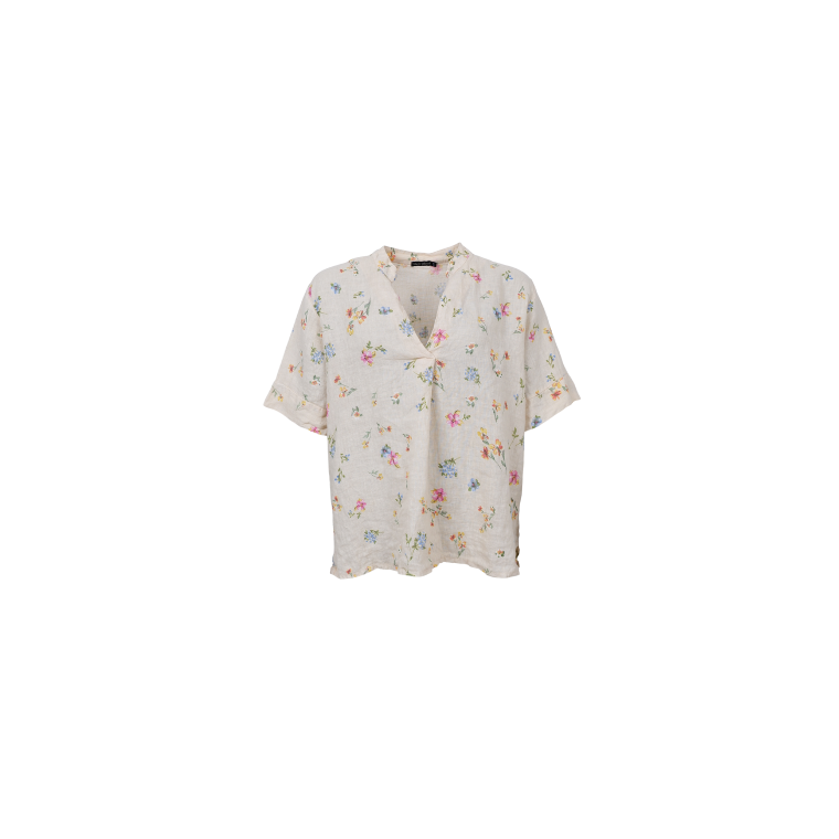 BLACK COLOUR - BCMELINA SS linen blouse - Flower