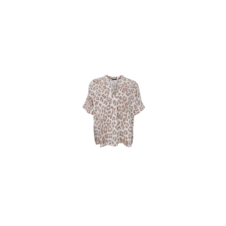 Black Colour - BCMELINA SS linen blouse - Nougat Leo