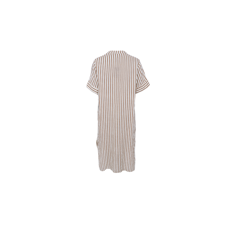 Black Colour - BCMELINA long linen dress - Camel Stripe