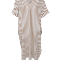 Black Colour - BCMELINA long linen dress - Camel Stripe