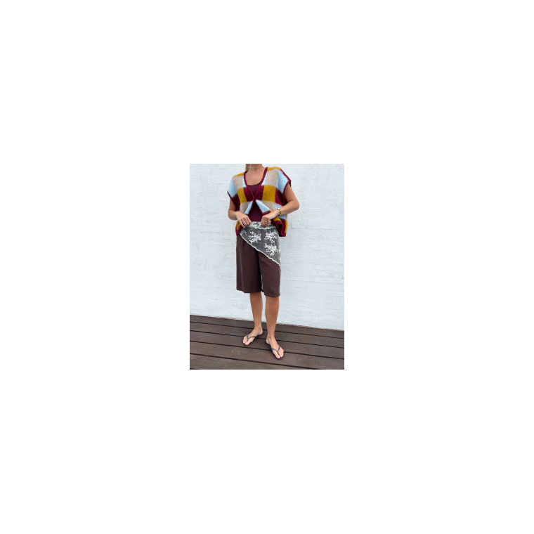 BLACK COLOUR - BCMIRIANA triangle lace scarf - Grey Blue