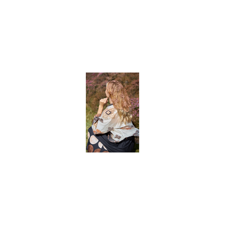 BLACK COLOUR - BCMIRIANA triangle lace scarf - Tobacco