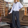Black Colour - BCMOORE box pant - Navy Stripe