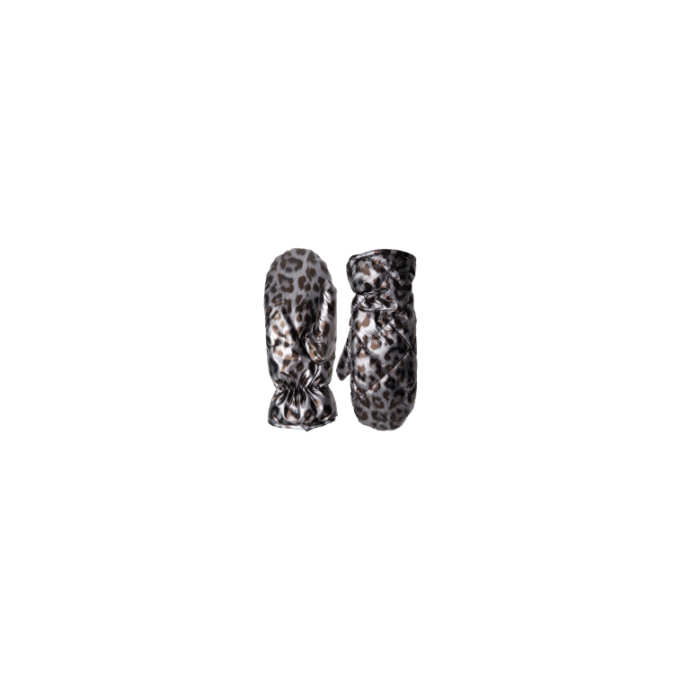 BLACK COLOUR - BCNADINA quilted leo mittens - Gun Metal Leo