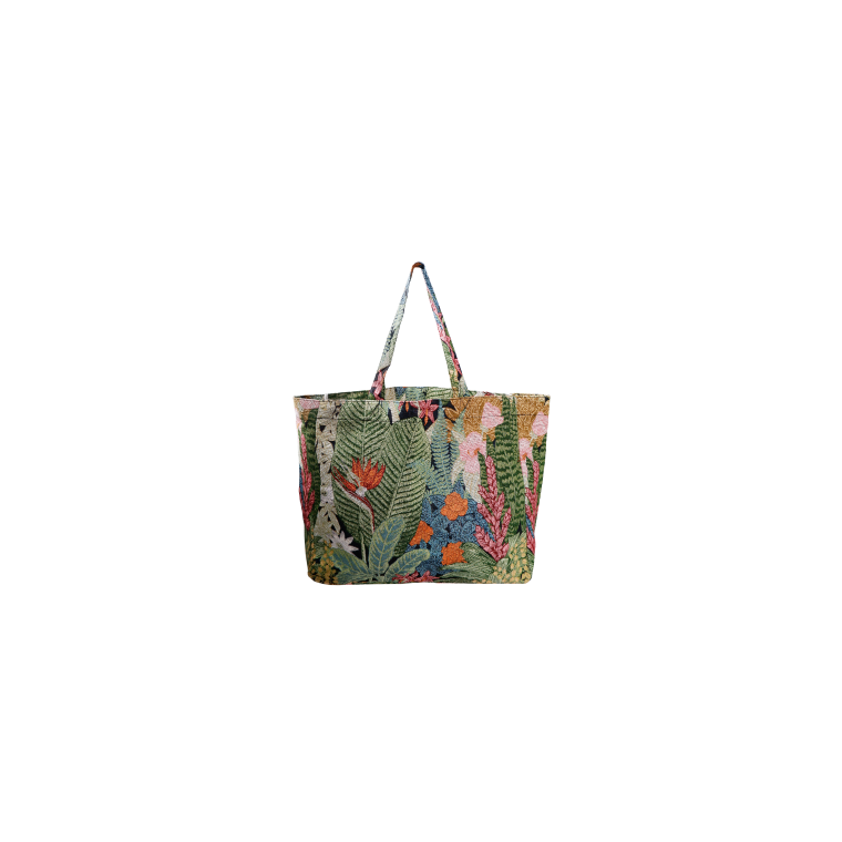 Black Colour - BCNYLA shopper bag - Flower Forest