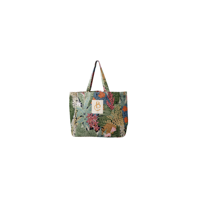 Black Colour - BCNYLA shopper bag - Flower Forest