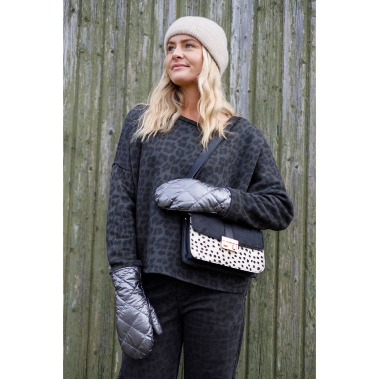 BLACK COLOUR - BCPALOMA quilted mittens - Gun