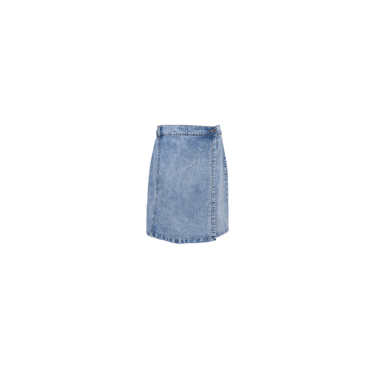 BLACK COLOUR - BCRUSSEL short wrap skirt - Lt. Denim