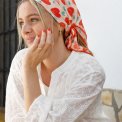 BLACK COLOUR - BCSALMAYA cotton mini scarf - Red Hearts
