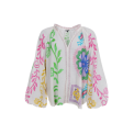 BLACK COLOUR - BCSUN blouse - White Flower