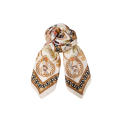 Black Colour - BCTAZIA mini scarf w. golden ring - Creme Multi