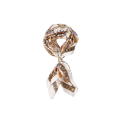 Black Colour - BCTAZIA mini scarf w. golden ring - Creme Multi