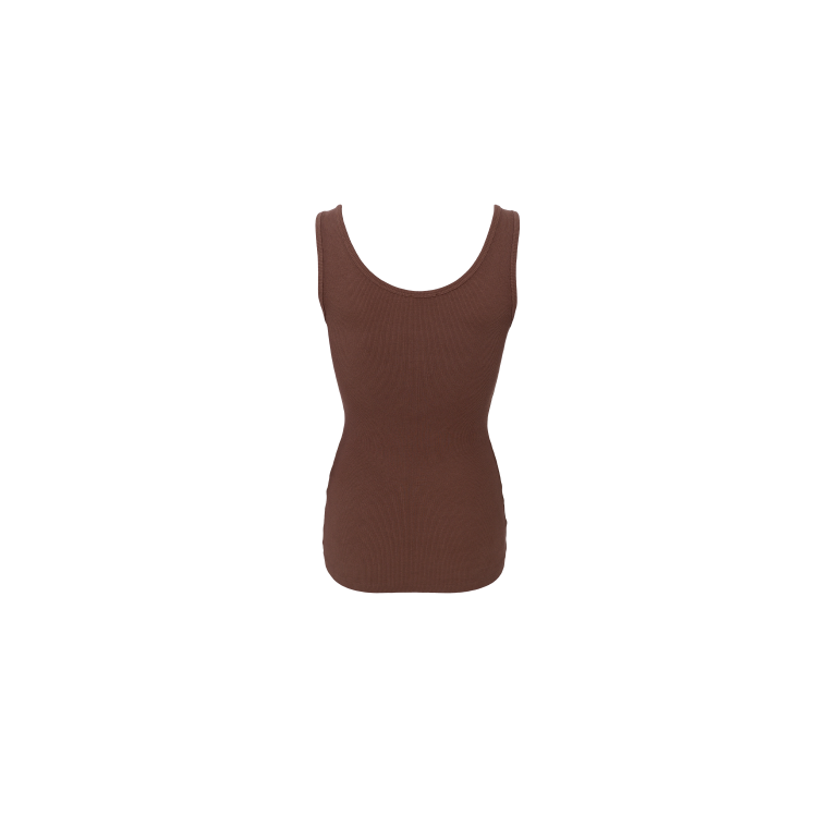 Black Colour - BCVIBS rib tank top - Espresso