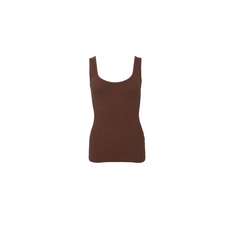 Black Colour - BCVIBS rib tank top - Espresso