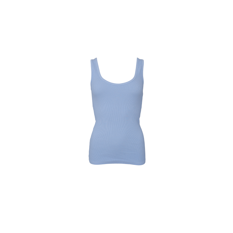 Black Colour - BCVIBS rib tank top - Lt. Blue