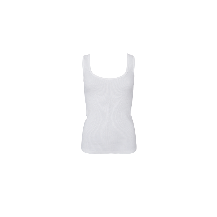Black Colour - BCVIBS rib tank top - Off White