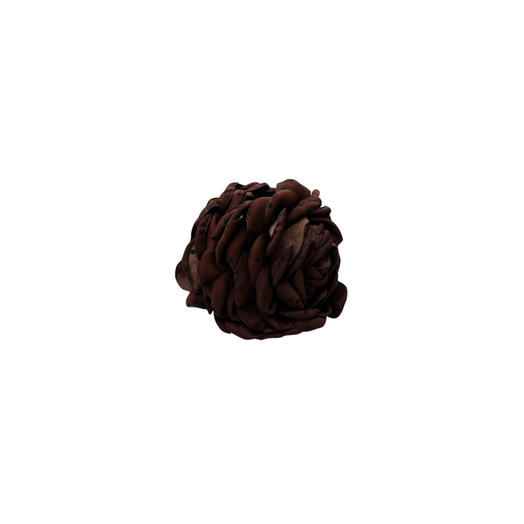 Black Colour - BCVILLA mega flower hair claw - Coffee W. Dots