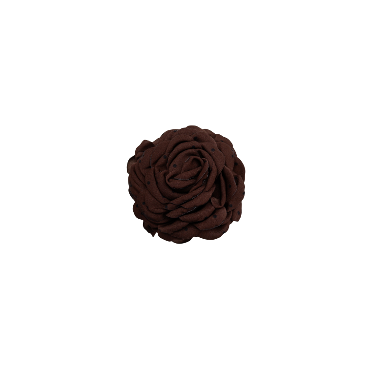 Black Colour - BCVILLA mega flower hair claw - Coffee W. Dots