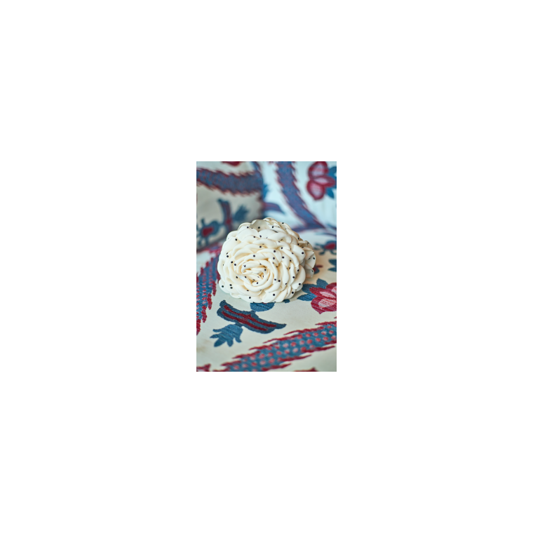 Black Colour - BCVILLA mega flower hair claw - Creme w. Dots
