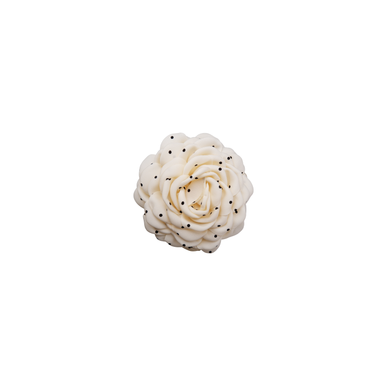 Black Colour - BCVILLA mega flower hair claw - Creme w. Dots
