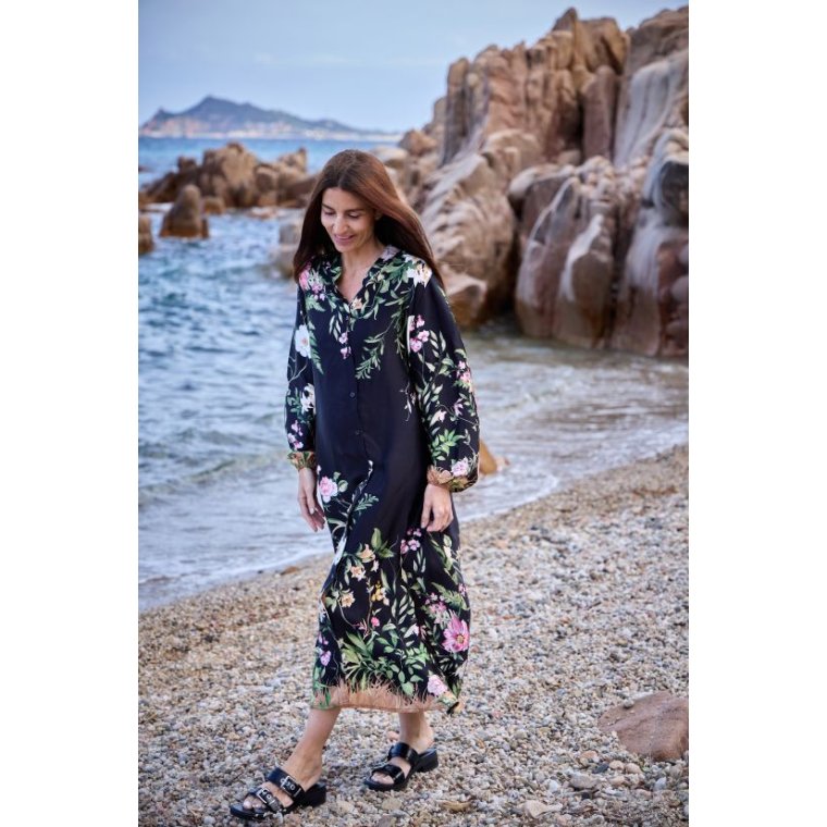 BLACK COLOUR - BCZENNIA flower dress - Black Flower