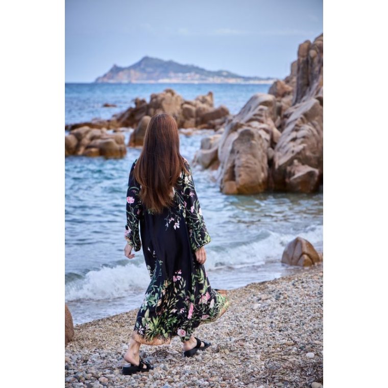 BLACK COLOUR - BCZENNIA flower dress - Black Flower