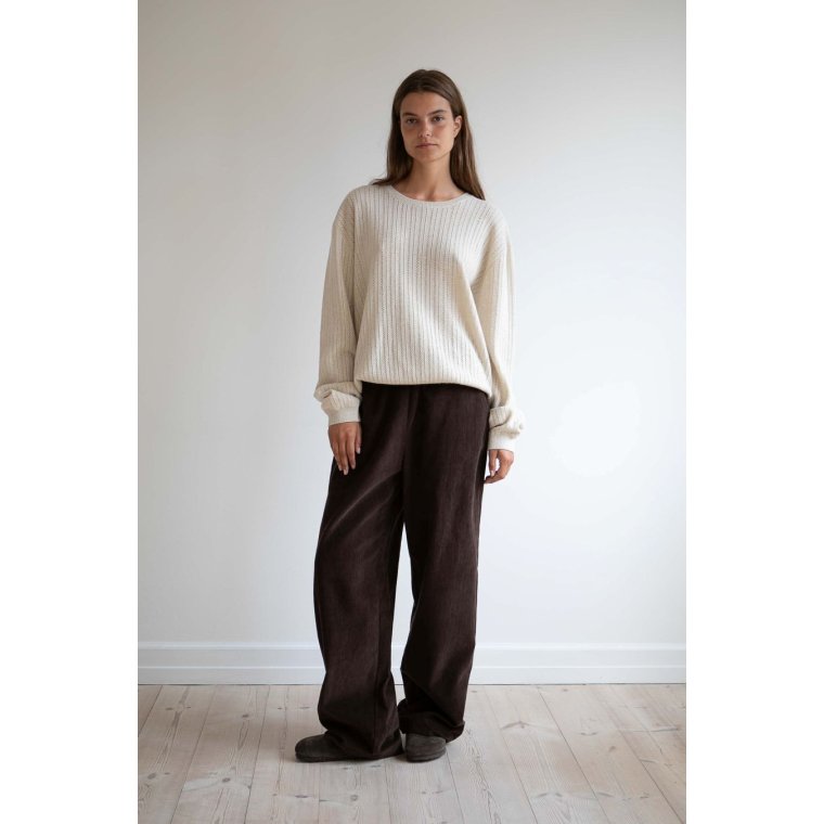 Studio Feder - BELLA PANTS - CORDUROY- DARK BROWN