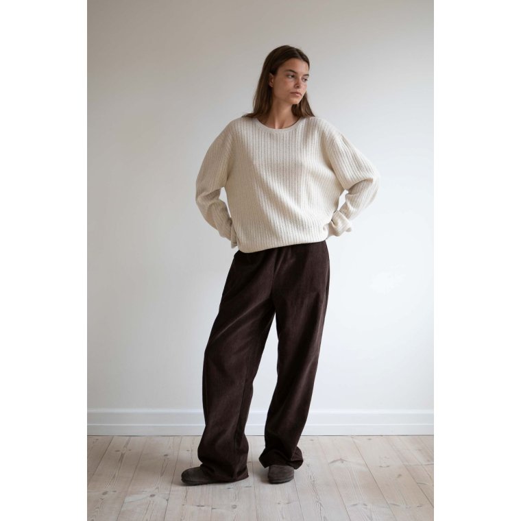 Studio Feder - BELLA PANTS - CORDUROY- DARK BROWN