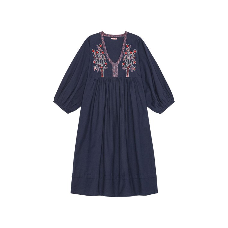 HABIBA - BOHEMIA DRESS W/ BELL SLEEVES - INDIGO