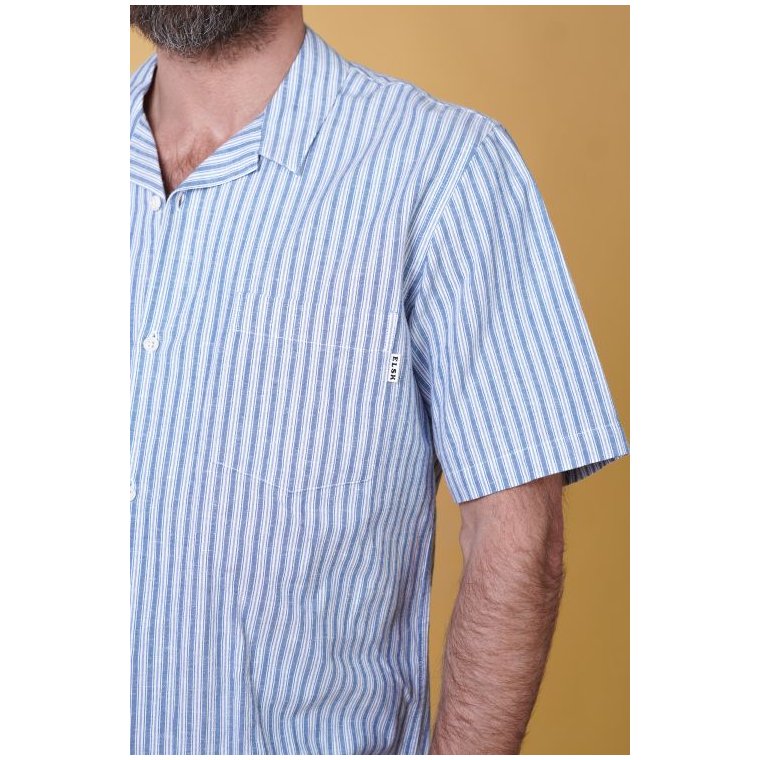 ELSK - BREEZE MEN'S SS SHIRT - WHITE / BLUE STRIPES