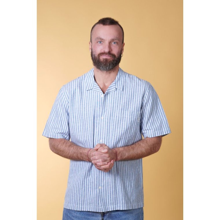 ELSK - BREEZE MEN'S SS SHIRT - WHITE / BLUE STRIPES