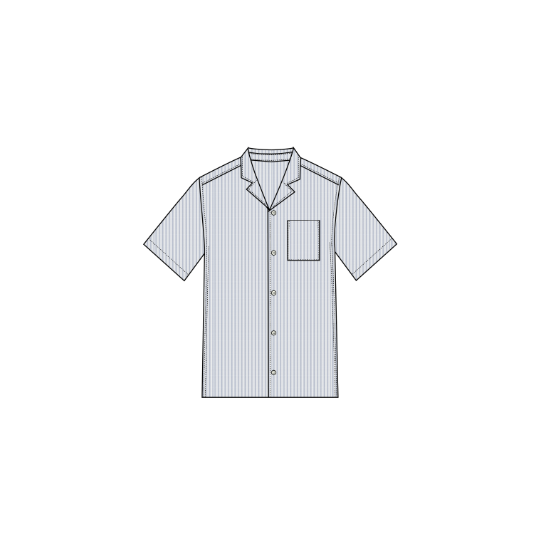 ELSK - BREEZE MEN'S SS SHIRT - WHITE / BLUE STRIPES