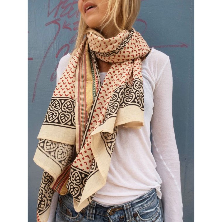 Craft Sisters - Bagru Scarf - Red - 301