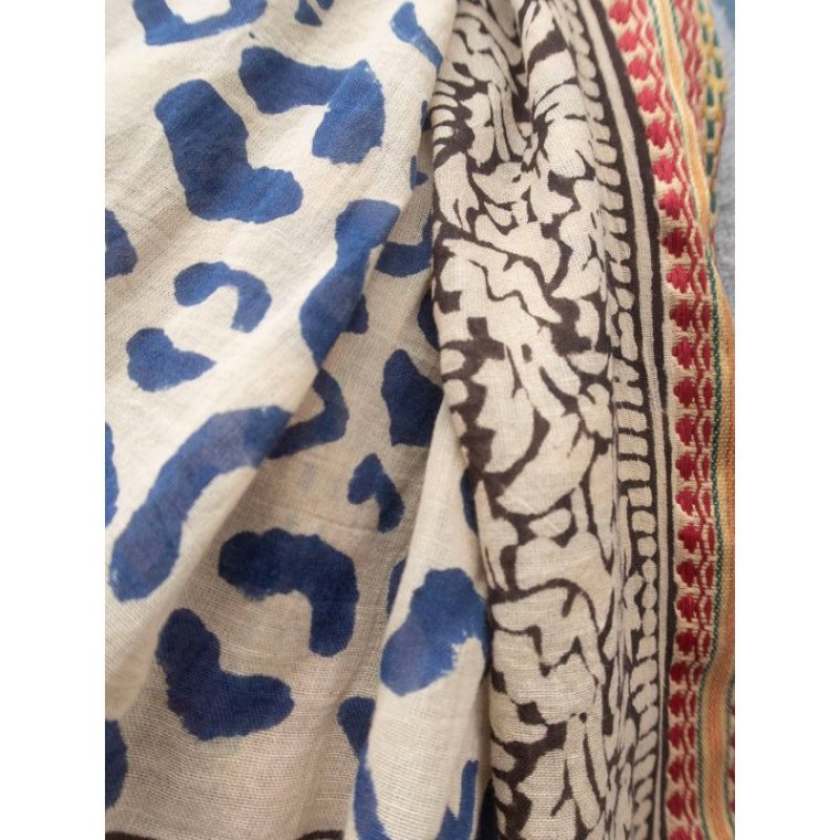 Craft Sisters - Bagru Scarf - Blue Leo
