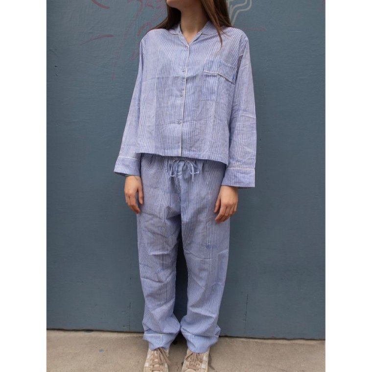 Craft Sisters - Classic Pyjamas Blockprint - Blue Stripe