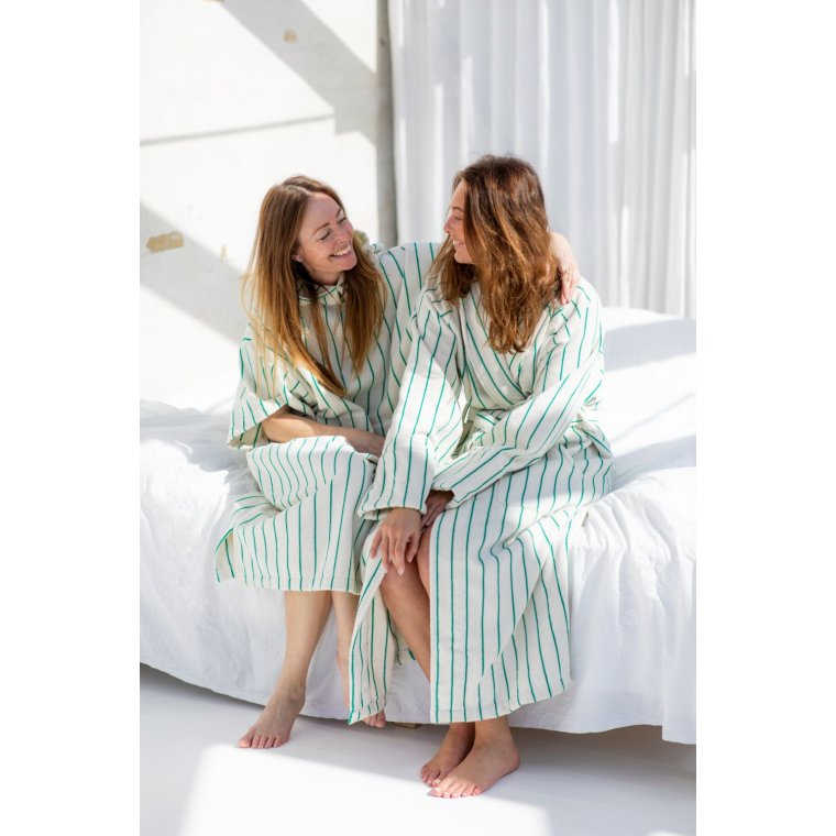 BONGUSTA - NARAM BATHROBE - pure white & grass