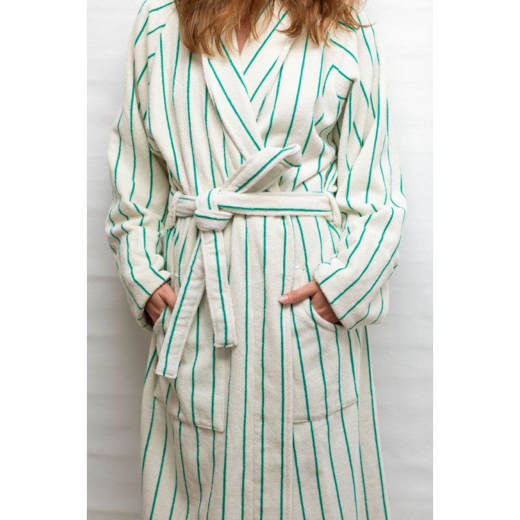 BONGUSTA - NARAM BATHROBE - pure white & grass