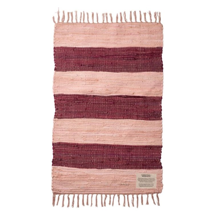 Bongusta - Chindi rug 60x90 - wine & peach