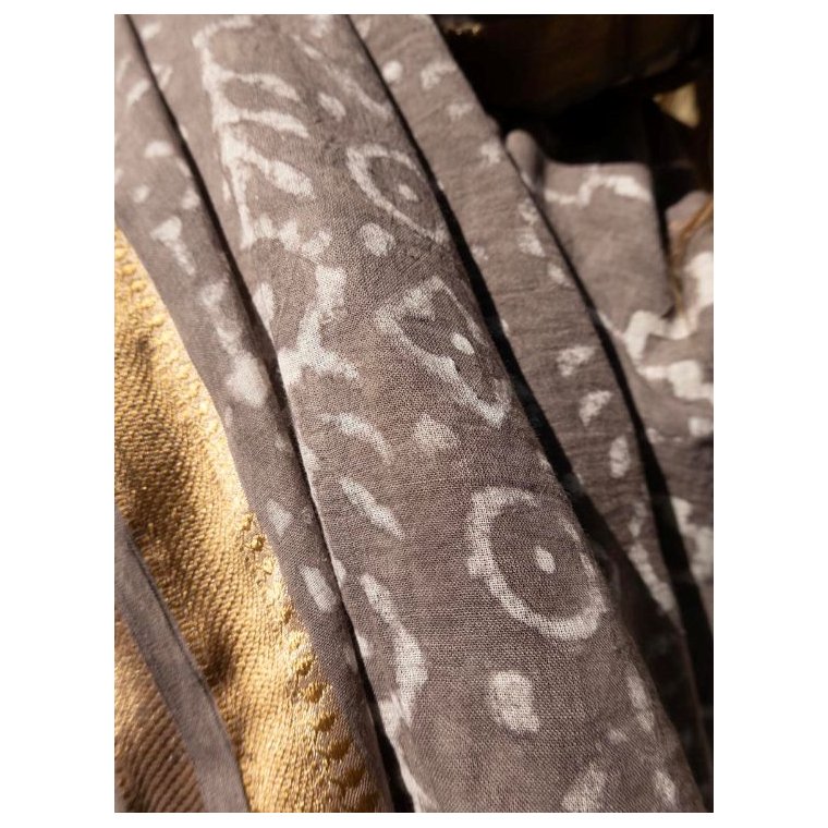 Craft Sisters - Bagru Scarf - Brown Grey - 127