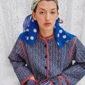 HABIBA - CAMPANULA QUILTED CHINA JACKET - INDIGO