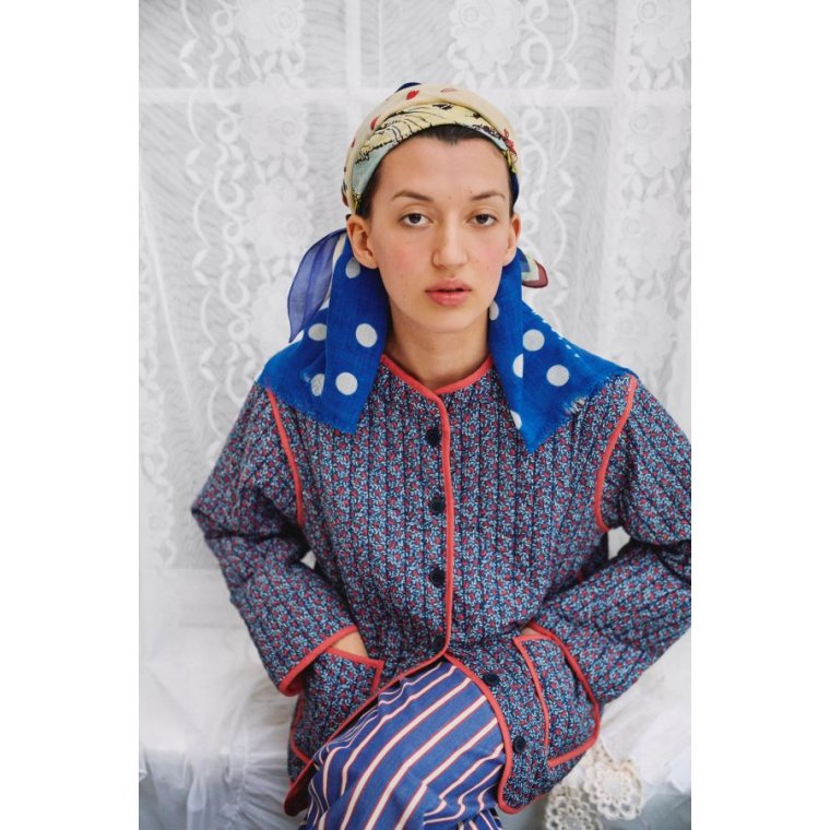HABIBA - CAMPANULA QUILTED CHINA JACKET - INDIGO