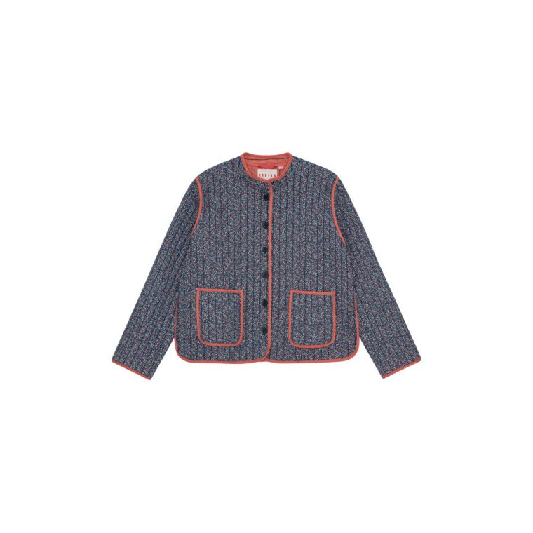 HABIBA - CAMPANULA QUILTED CHINA JACKET - INDIGO